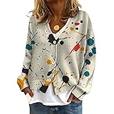 domirica Cardigan Sweaters for Women Long Sleeve Cardigan for Women Casual Sweaters Vintage Streetwear Fall Outerwear