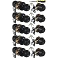 (5 Sets) All Keyed Same Entry Door Knob and Single Cylinder Deadbolt Combo Set, Matte Black Exterior Door Knobs with Lock and Keys for Entrance and Front Door