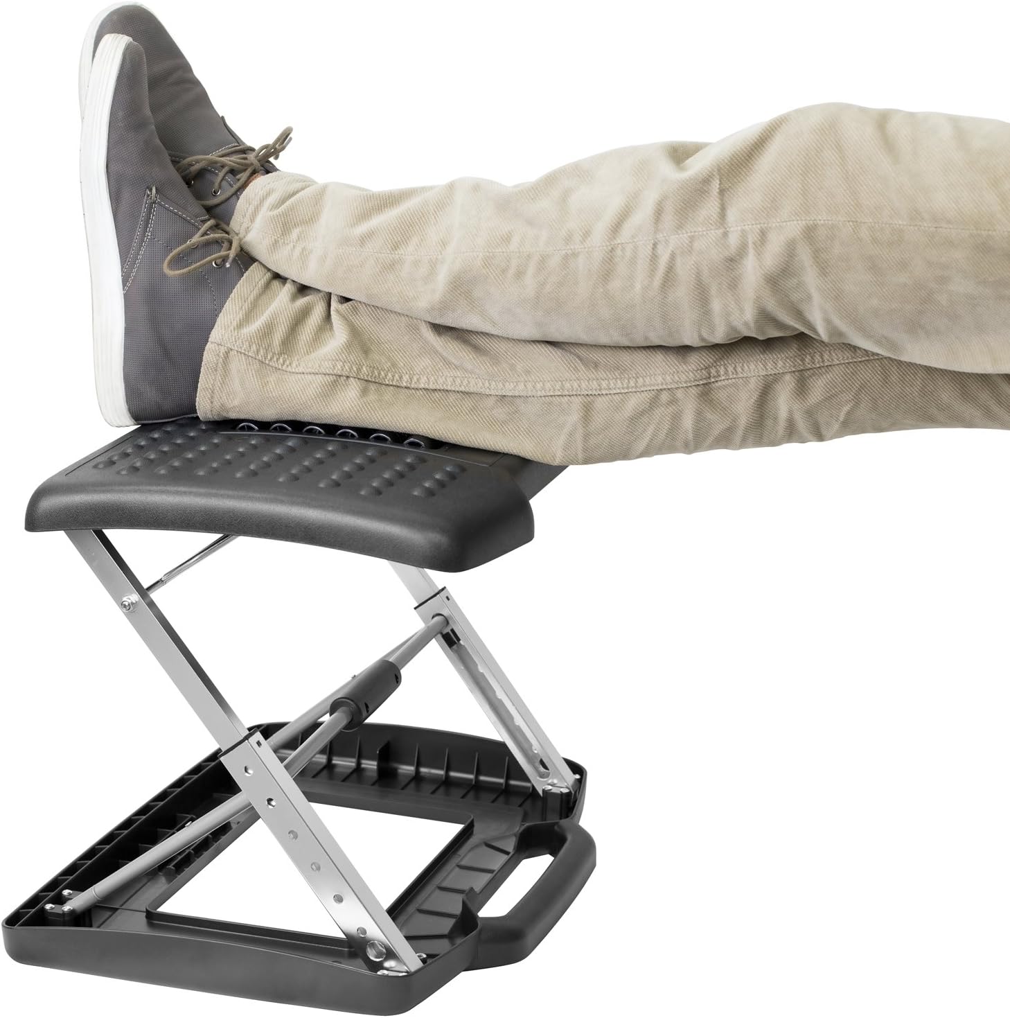 Mount-It! Adjustable Footrest with Massaging Bead | Adjustable Height and Tilt Office Foot Rest Stool for Under Desk Support | 5 Height Settings, 3 Tilt Settings | Black : Office Products