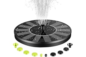 HYANEXVEXAL Solar Bird Bath Fountain Pump, Upgrade 1.4W Solar Water Fountain Outdoor with 10 Nozzles, Free Standing Floating Solar Powered Water Fountain Pump for BirdBath, Garden, Pond, Pool, Outdoor