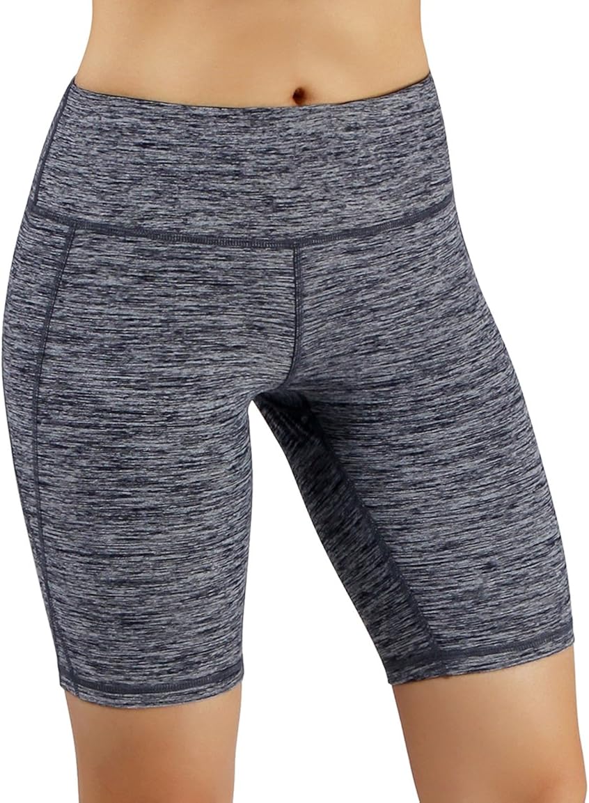ODODOS Women's Yoga Short Tummy Control Workout Running Athletic Non See-Through Yoga Shorts with Hidden Pocket: Clothing