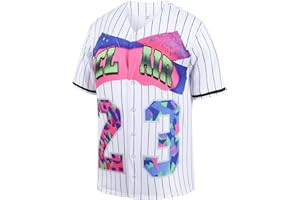 Aolapo 90s Outfit for Women, Hip Hop Party Bel Air Baseball Jersey,Unisex Loose Short Sleeve Shirt Clothing