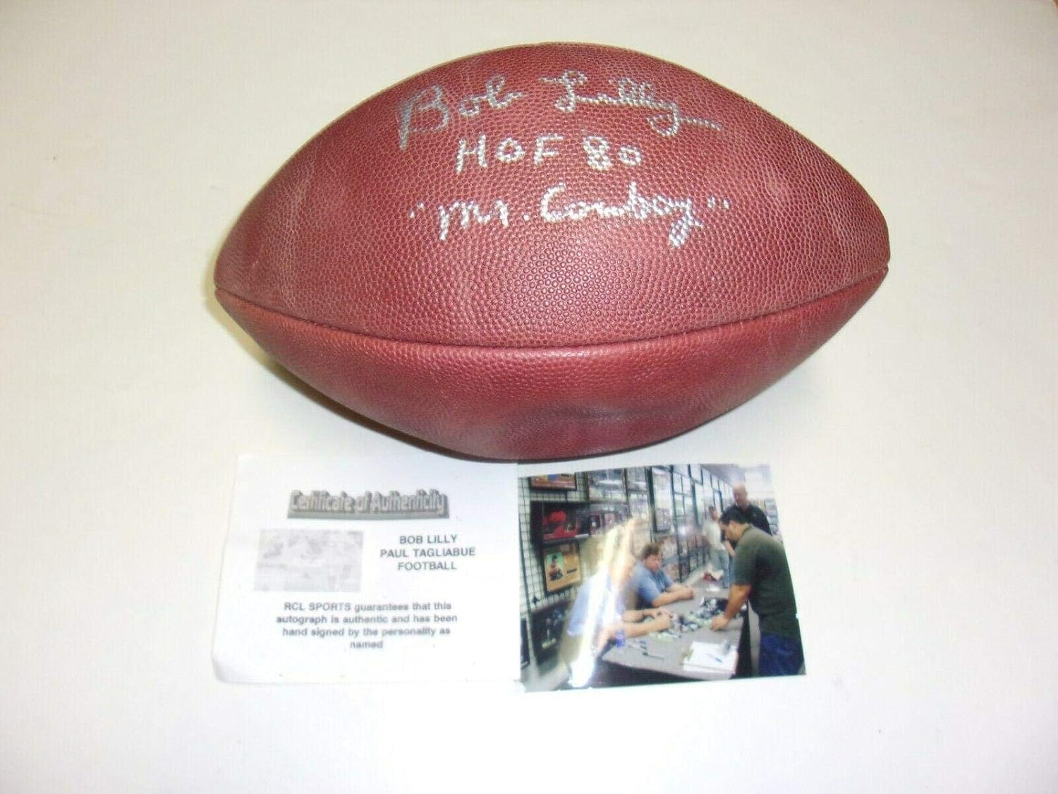 bob lilly autographed football
