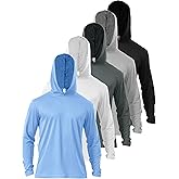 Men’s 5 Pack Sun Protection Long Sleeve Hoodie Rash Guard SPF Lightweight Quick Dry UV Shirts Outdoor Fishing Active Wear