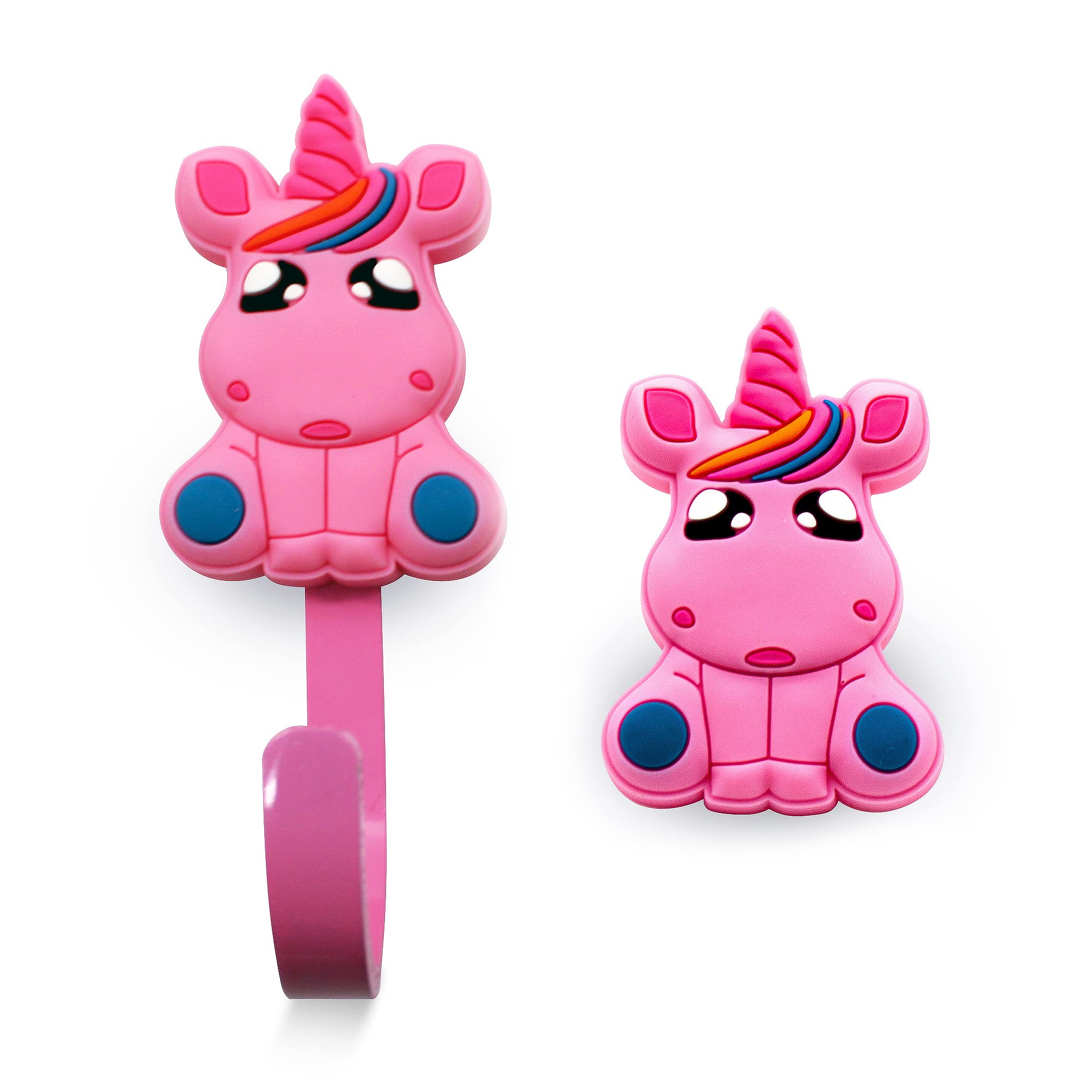 DOJA Barcelona Children's Furniture Buttons + Children's Clothes Hangers 8 Cupboard Knobs Children and 8 Children's Wall Hooks Unicorn Clothes Hooks and Drawer Knobs for Children's Room