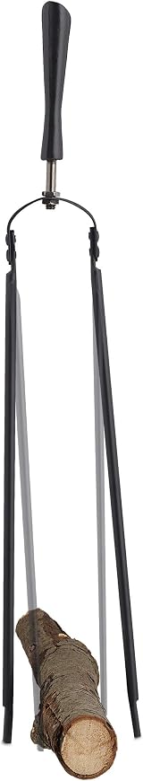 Relaxdays 5 Piece Fireplace Tool Set Black Poker Tongs Shovel Broom Bucket Stand view 7