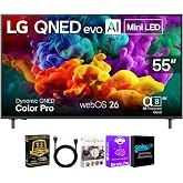 LG 55 Inch QNED84B 4K Mini LED AI Smart TV HDMI Cable CPS Streaming | HDMI Cable Included Streaming Bundle Included 12 Month CPS Protection Plan 4K QNED evo Mini LED webOS AI Smart TV
