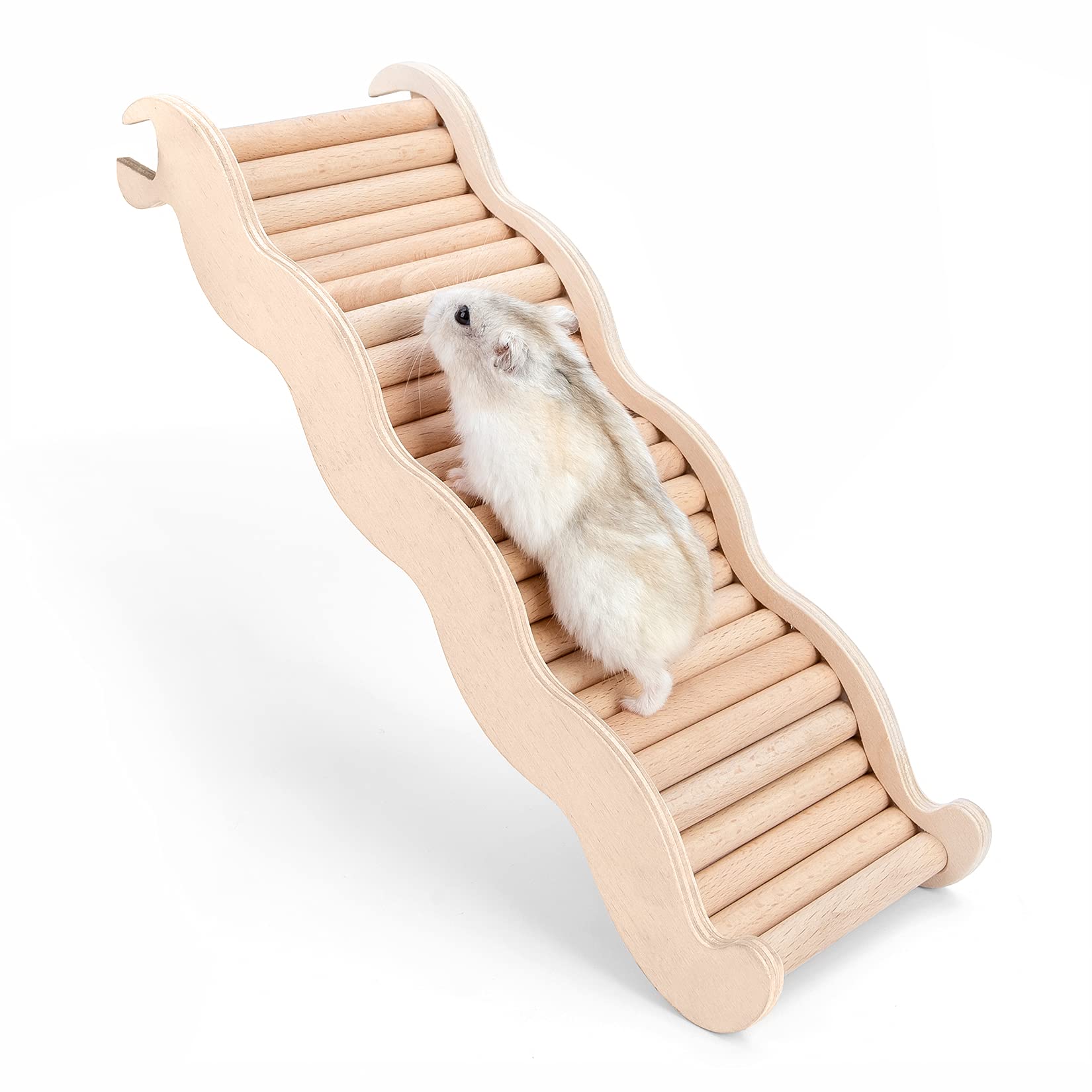 Niteangel Hamster Climbing Toy Wooden Ladder Bridge for Hamsters Gerbils Mice and Small Animals (L)