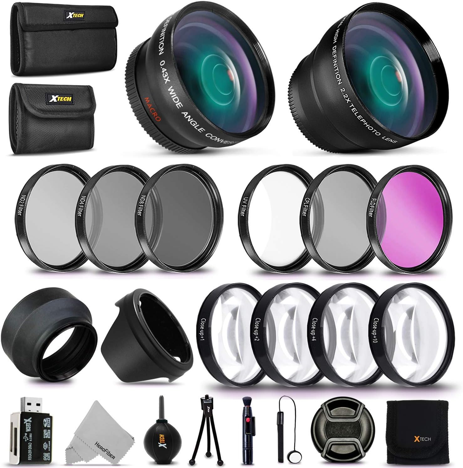 58MM 3 LENSES& Filter Set + Accessories for CANON EOS REBEL T3 T4 T5 T3I T4I X1