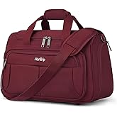 HanTrip Carry on Duffel Bag Foldable Duffle Bags for Travel, Under Seat Personal Item Bags for Airplanes, Weekender Overnight Mens Travel Tote Bag for Women Small Softside Carry on Luggage (Burgundy)