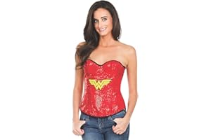 RUBIE'S Secret Wishes DC Comics Justice League Superhero Style Adult Corset Top with Logo Batgirl