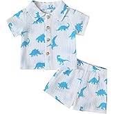 SUREPOCH Baby Boy Clothes Set Summer Toddler Short-Sleeve Shirt & Elastic Waist Shorts Set For Baby Boy Outfits