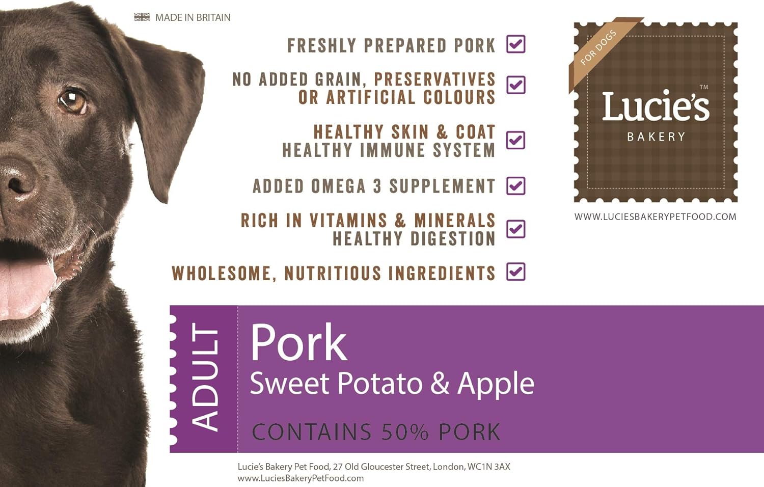 pork and sweet potato dog food