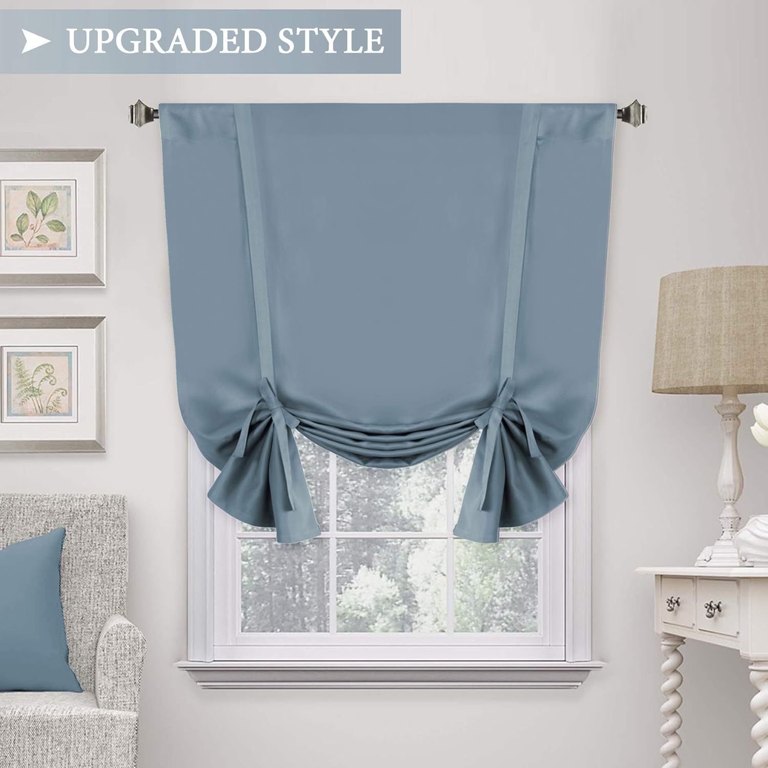 Best Beige And Blue Kitchen Curtains