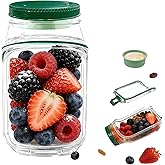 TJR Salad Pod Mason Jar Side Open – Leakproof Vertical Layering Salad Jars with Built-In Dressing Containers, Reusable & Portable Lunch Containers for Office, Picnic & Travel