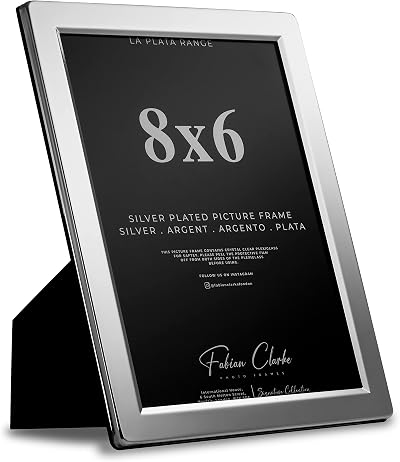 Fabian Clarke London Silver Plated 8x6 Photo Frame Satin Finish Tarnish