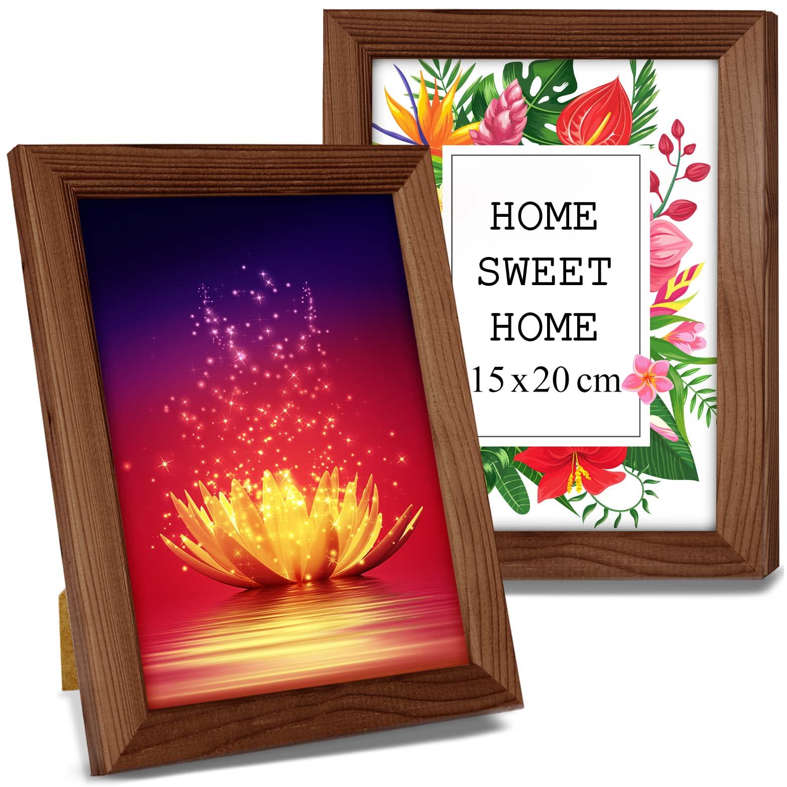 Postergaleria Picture Frame, Acrylic Glass Wood MDF, Brown, 15 x 20 cm