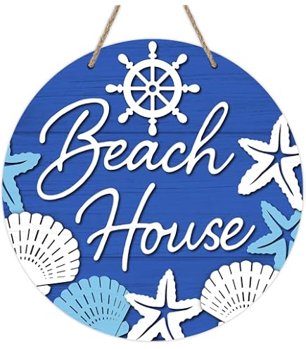 WODORO Personalized Beach Life Metal Tin Sign - Custom Text, Nautical Wall Art For Home Decor (05 Without Lights)
