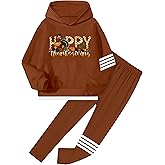 NECIOUS Girls Fall Outfits 2 Piece Fashion Contrast Stripes Hoodie Sweatshirt and Leggings Clothings Sets 6-14Y