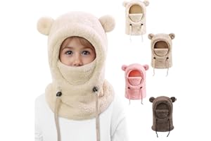 Ski Balaclava for Kids,Windproof Fleece Winter Balaclava Hat & Neck Warmer Neck Scarf Set for Toddlers and Kids