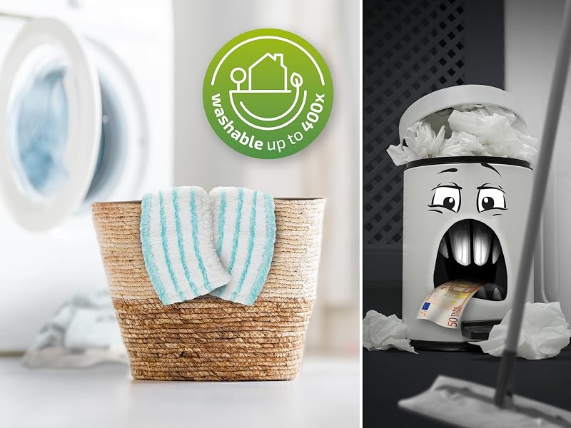 Leifheit Profi XL micro duo mop com vara de aço, mopa flexível com junta giratória, mop mop para grandes superfícies