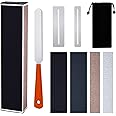 Guitar Fingerboard Luthier Tools Set Includes 8" Guitar Fret Leveling Sanding Beam Leveler, Guitar Fret Crowning Luthier File, Fingerboard Guards and Replacement Sanding Papers for Guitar Bass