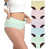 CAOZITOU Women's Incontinence Underwear, 100ml Leak-Proof Period High Waisted Brief Heavy Flow Bladder Leak Washable Cotton 5 Pack (Multicolor02, Large)