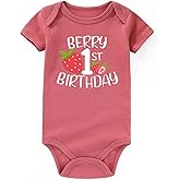 Berry Sweet One Birthday Outfit Girl Baby Clothes Funny newborn Bodysuits First birthday