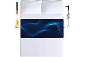 HLLBLL Grounding Mat for Improved Sleep, Reduced Anxiety, Pain, Inflammation, Headache Relief, Balance. Grounded Therapy (Black, Queen(60 * 27.5 Inch))