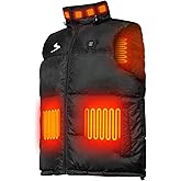 Soulsfeng Men's Women's Heated Down Vest with Battery, Lightweight Heated Vest with Button/APP Control
