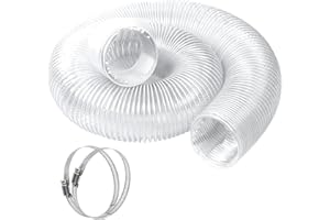 1PLUSSELECT 4"x10' Dust Collection Hose, 4 Inch Collector Flexible Tube with 2 1/2" Port Puncture Resistant PVC Dust Fume Collection Hose for Woodworking Welding Extraction Abrasion Resistant Heavy Duty Design