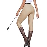 MoFiz Women's Horse Riding Pants Full Seat Silicon Knee-Patch Equestrian Breeches Horseback Schooling Tights Zipper Pockets
