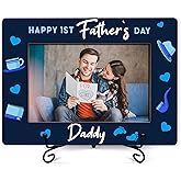 FQPJA Dad Picture Frame, Happy 1st Fathers Day Photo Frame, Father Appreciation Gifts From Son Daughter, Birthday Christmas Thanksgiving Gifts For Daddy, Wooden Table Photo Frames -A38