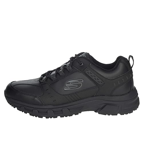 Skechers Men's Oak Canyon - Redwick Trainers, Black Leather Synthetic Textile Black Trim , 10 UK