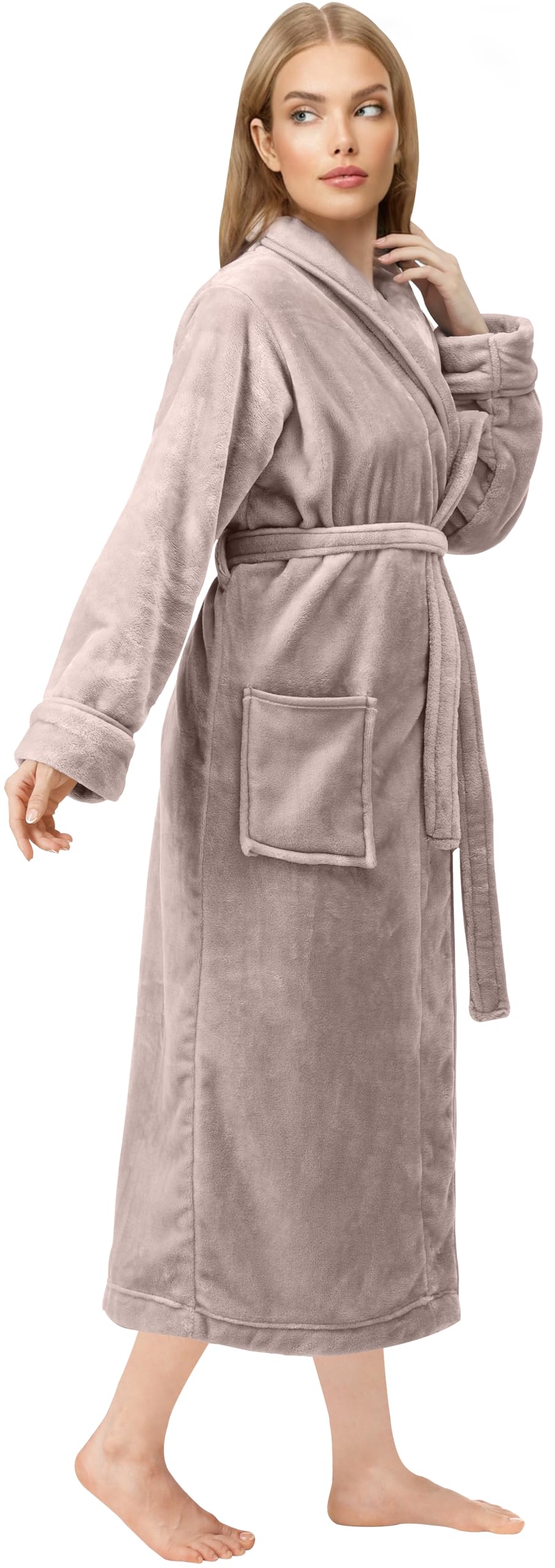 NY Threads Premium Womens Robe, Plush Fleece Long Bath Robe for Women, Fluffy Soft Women's Bathrobe