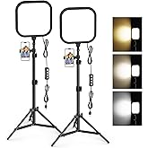 2Pack LED Video Light Kit, Hagibis 15W Photography Lighting Kit, 78" Dimmable Studio Lights with Tripod, 2500-8500K Stream Light for Video Recording, Game Streaming, Photography, Tiktok, YouTube