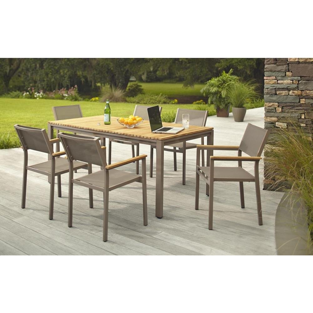 Hampton Bay Barnsdale Teak 7Piece Patio Dining Set T1840+C2011 LAVORIST