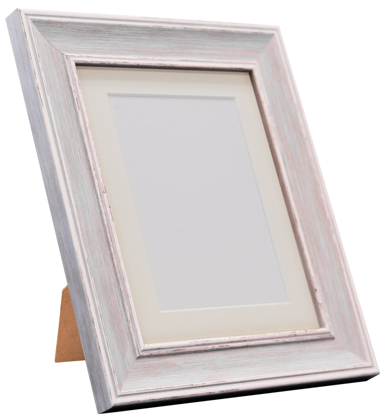 FRAMES BY POST Scandi Vintage Picture Photo Frame, Recycled Plastic, Distressed Blue with Ivory Mount, 12 x 12 Image Size 8 x 8 Inch