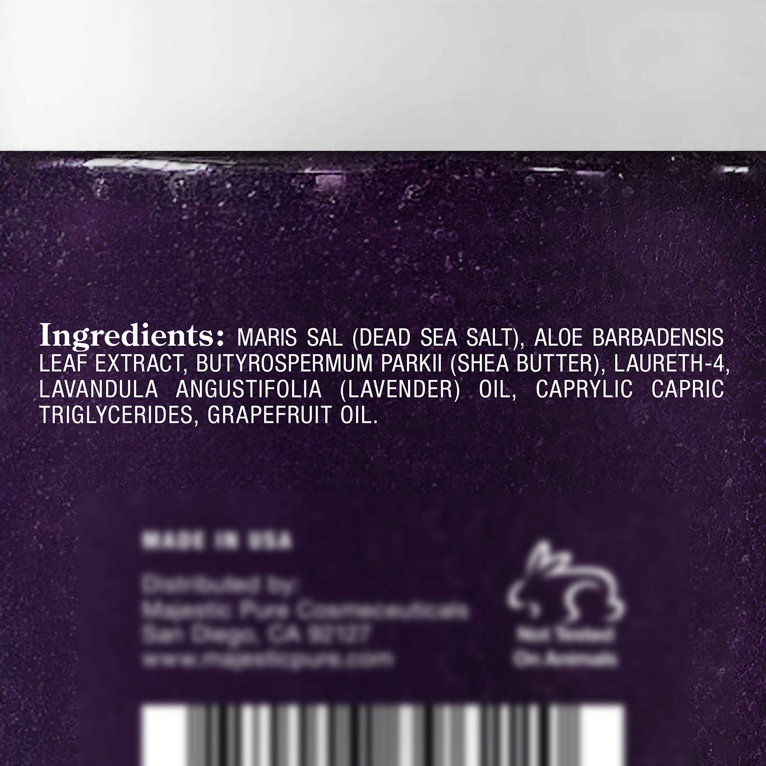 Lavender Oil Body Scrub Exfoliator with Shea Butter and Grapefruit Oil by Majestic Pure - Exfoliate & Moisturize Skin, Fights Acne - 12 oz : Beauty