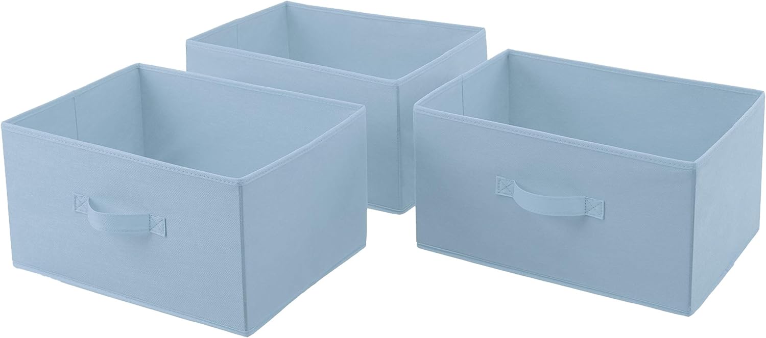 AmazonBasics Fabric 3-Drawer Storage Organizer - Replacement Drawers, Dusty Blue