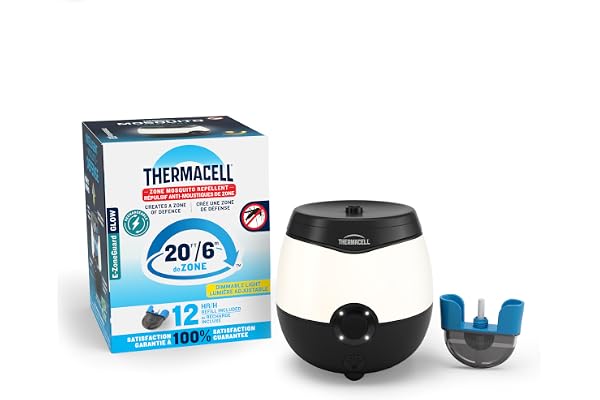 Thermacell Patio Shield Mosquito Repellent E-Series Rechargeable Repeller; 20’ Mosquito Protection Zone; Includes 12-Hour Rep
