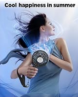 EasyAcc Portable USB Fan 3 Speeds Foldable Rechargeable Battery Black view 6