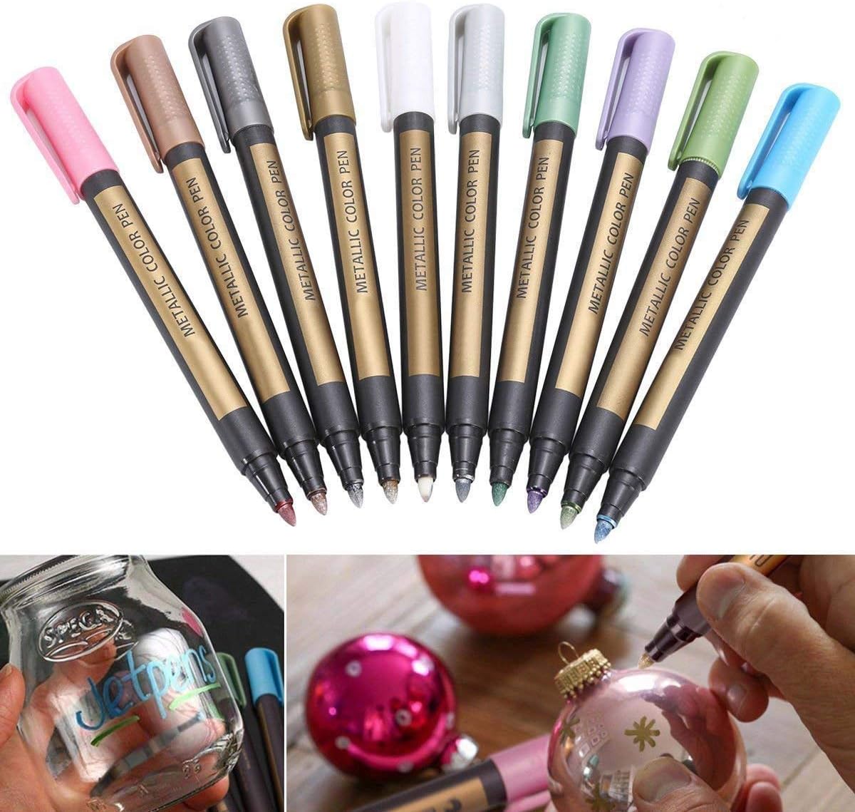TB® STA Metallic Marker Pen (Pack of 10) Metallic Color Painting Art