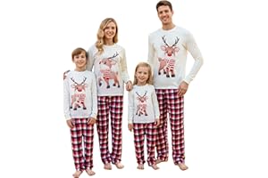 OAKFashion Christmas Pajamas for Family, Xmas Pajamas Family Christmas Pjs Matching Sets Holiday Nightwear Jammies