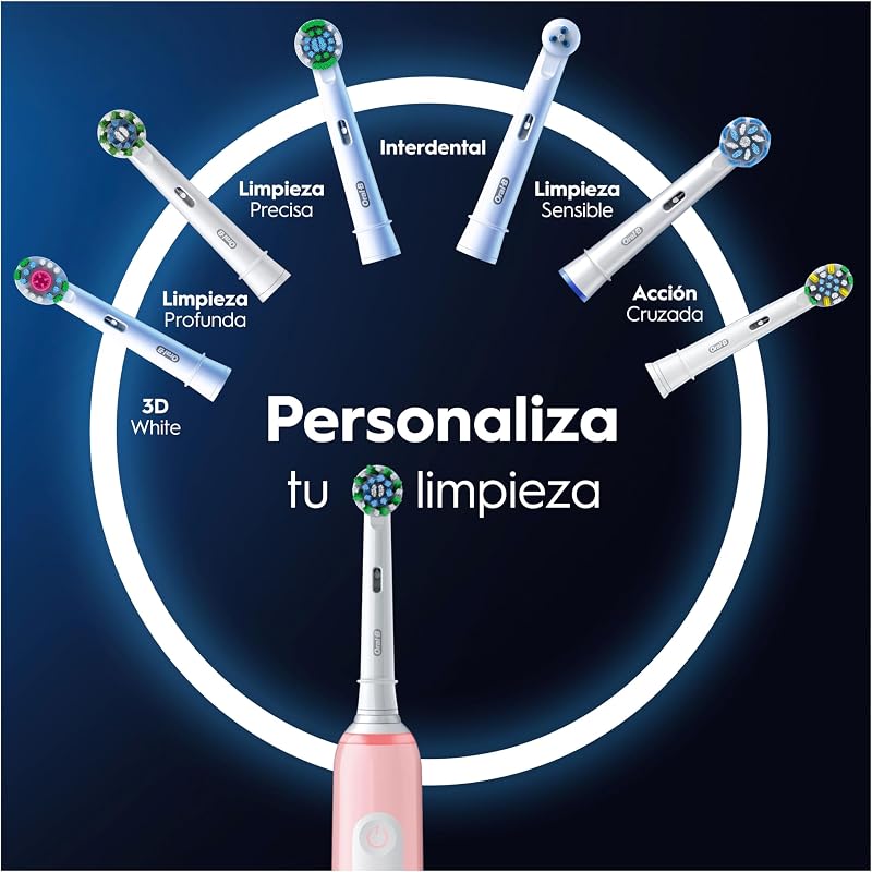 Pro 3 3900N Cepillos de Dientes Eléctricos, Negro y Rosa, Pack de 2