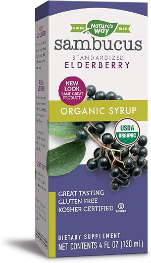 海外直送品 Nature’s Way Organic Sambucus Syrup, 4 oz