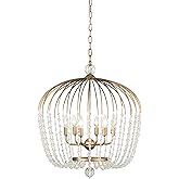 Voliere 6 Light Crystal Tall Pendant - Havana Gold