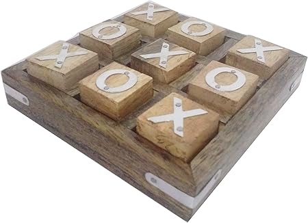Purpledip Wooden Travel Game: Tic-Tac-Toe