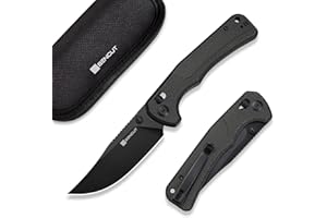 SENCUT Slybolt Pocket Knife for EDC, Folding Knife with 3.59'' Blade & Micarta Handle, Crossbar Lock Knives for Gift S25001A-1 (Dark Green)