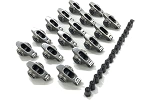 PATEYNEY Stainless Steel Roller Rocker Arms for Chevy SBC 350 1.6 Ratio 7/16'' Set + Nuts